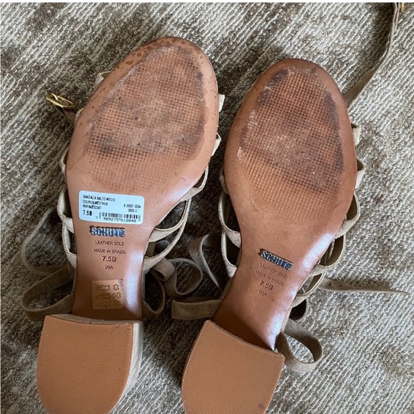 Neutral Suede Fisherman Sandal by Schutz | size 7.5 - Picture 2 of 3